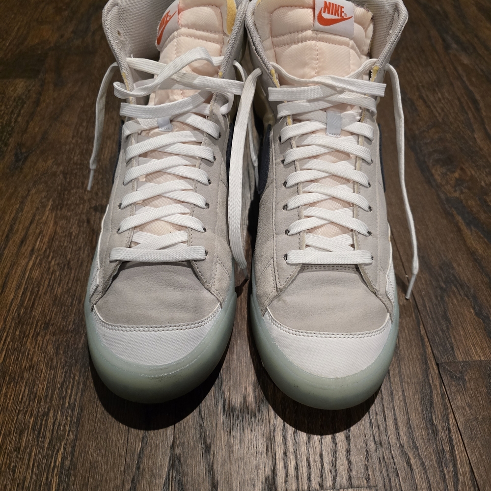 Nike Blazer High-Top Sneakers in Gray and White